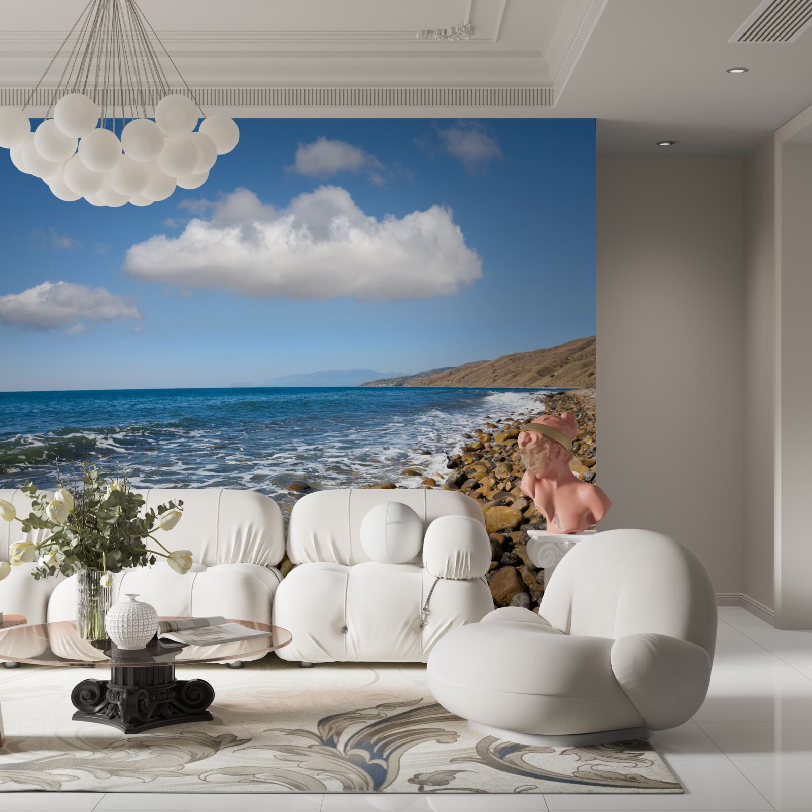 Fototapeta zurčiace vody zo skalnatého pobrežia