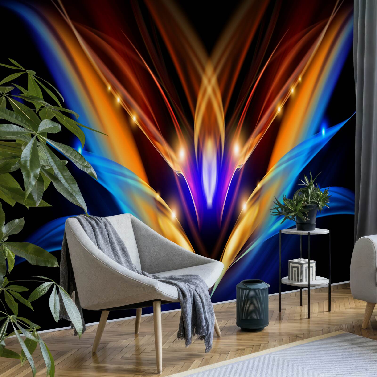 Fototapeta lotus v tme v abstraktnom štýle