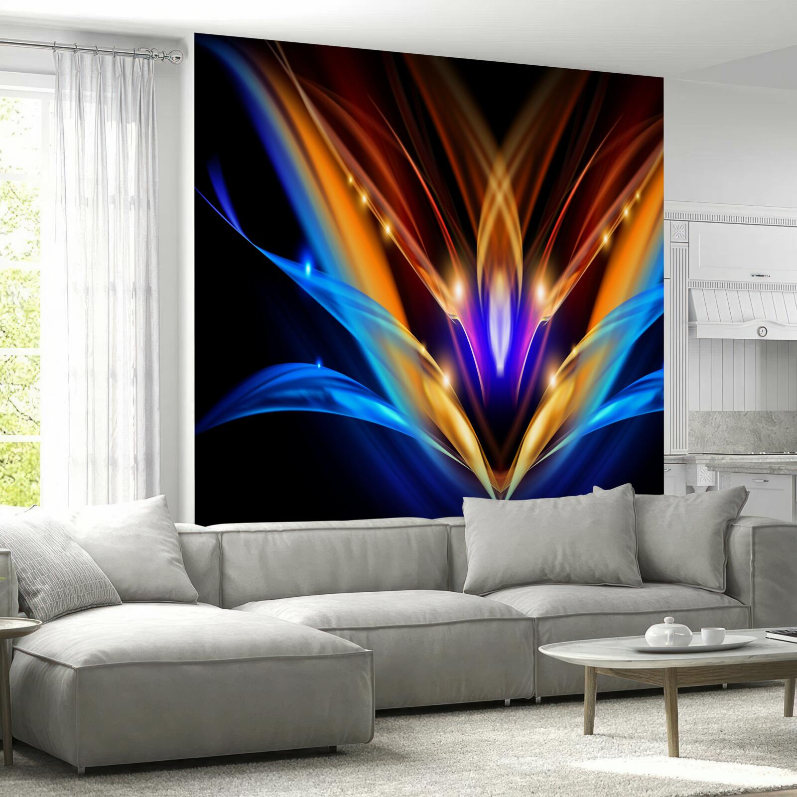 Fototapeta lotus v tme v abstraktnom štýle