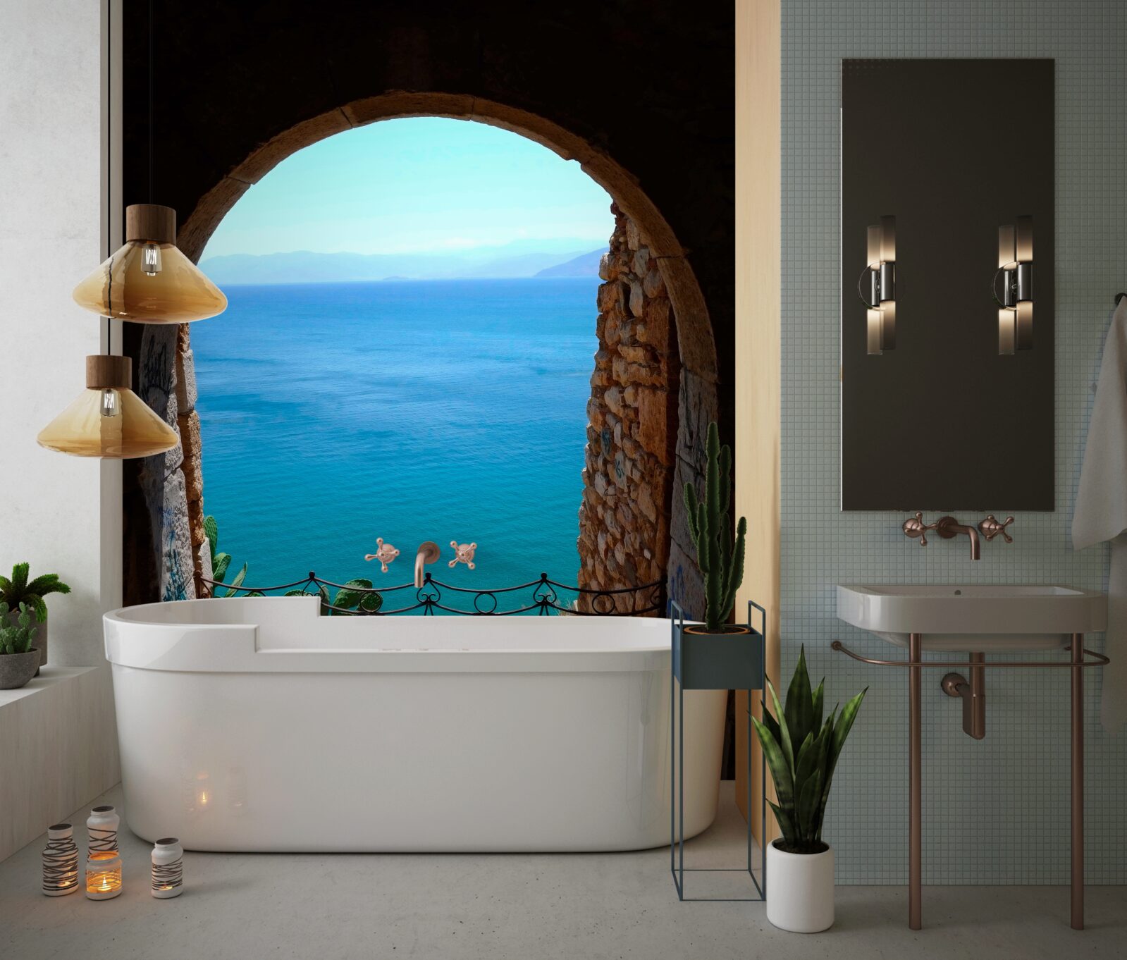 Fototapeta kamenný oblúk vedúci k moru