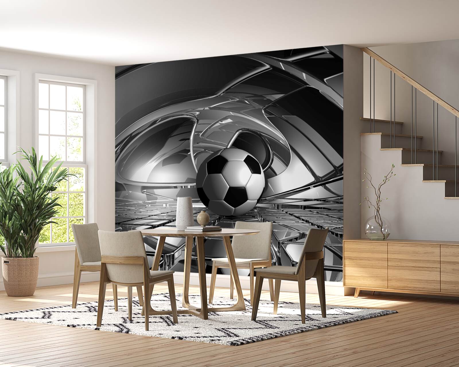 Fototapeta futbalová lopta na sklenenom povrchu