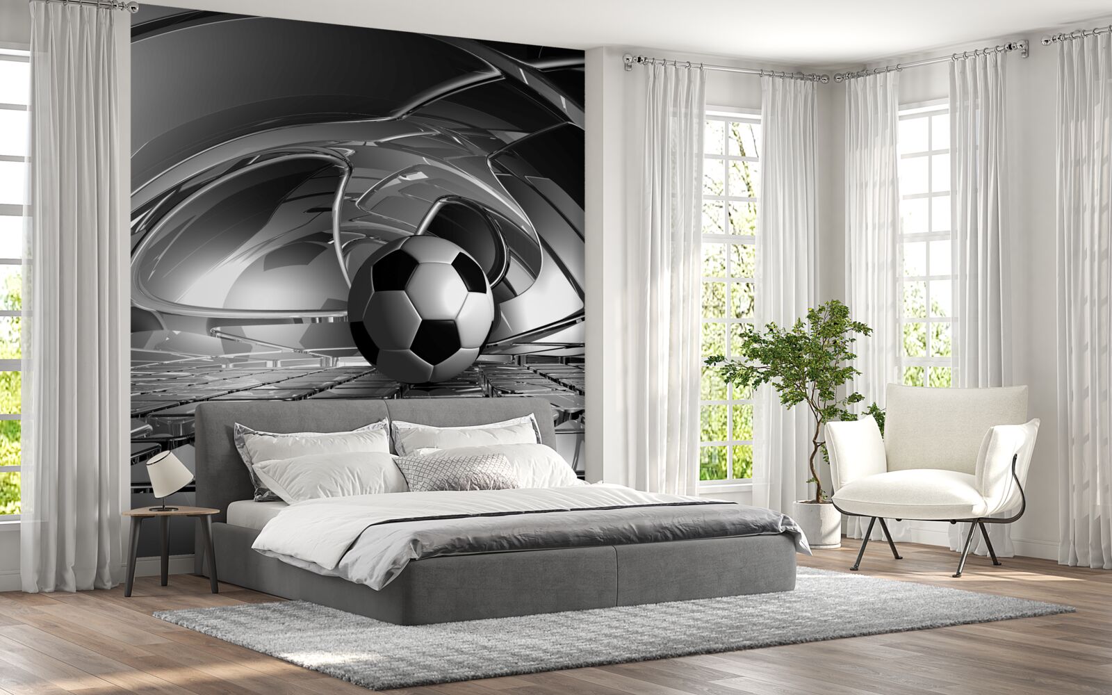 Fototapeta futbalová lopta na sklenenom povrchu