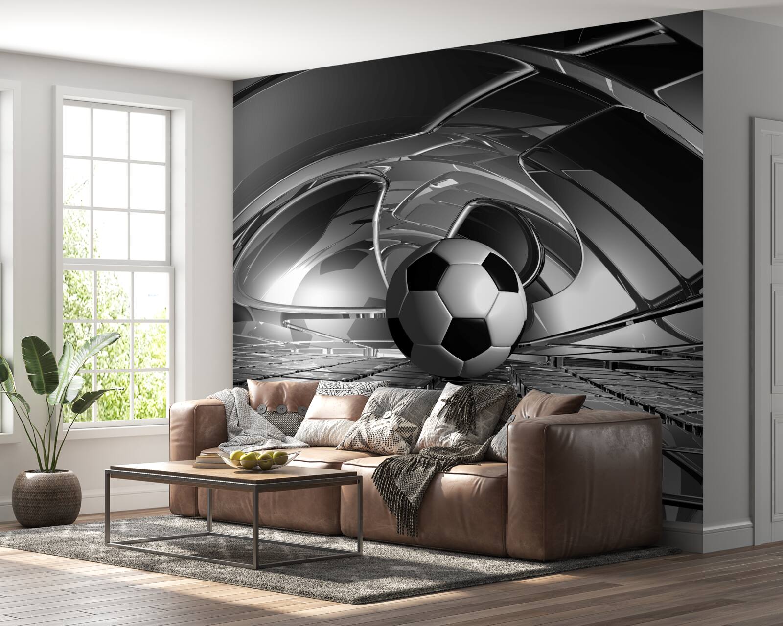 Fototapeta futbalová lopta na sklenenom povrchu