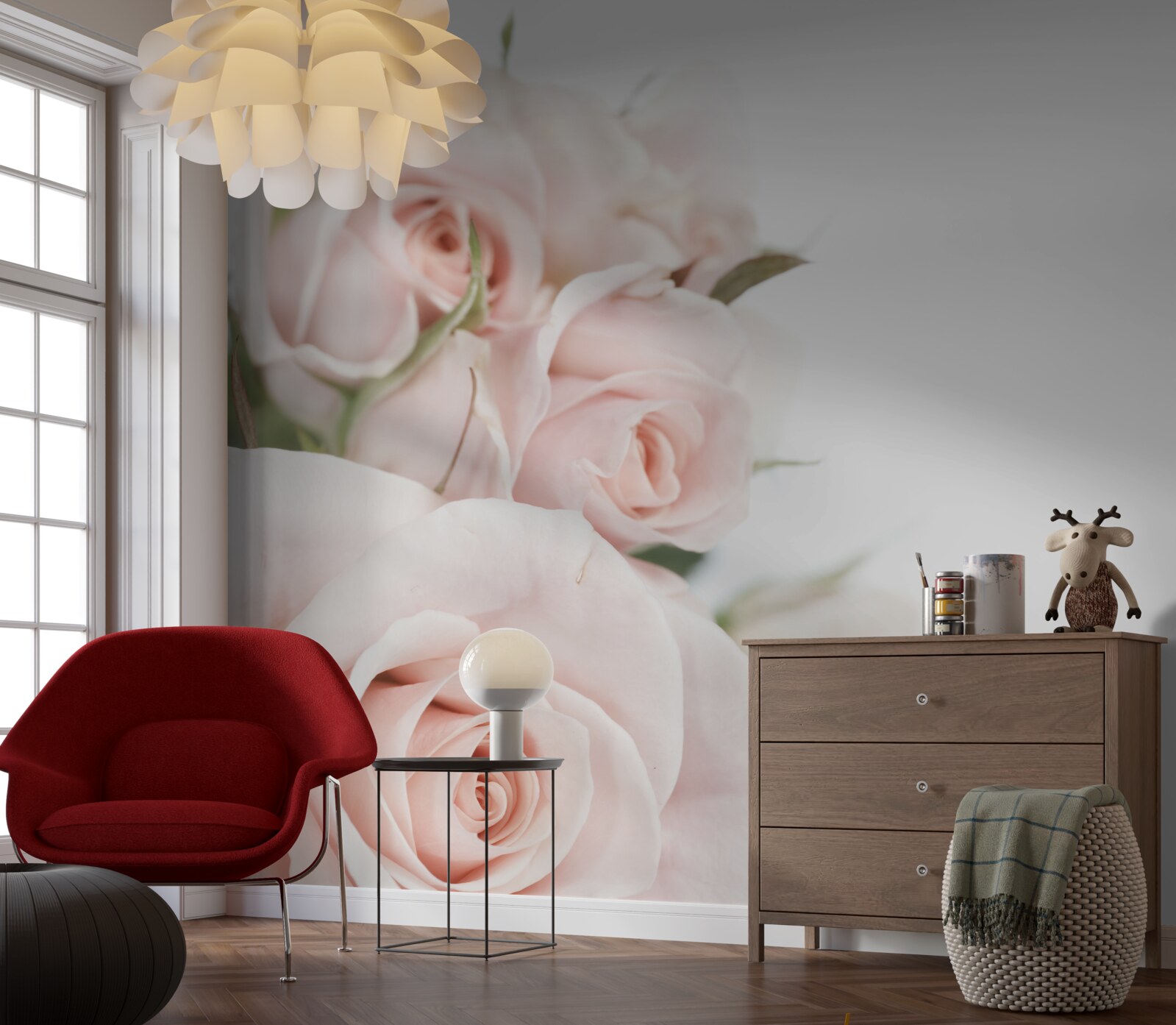 Fototapeta kytica jemných ruží vo svetlých odtieňoch