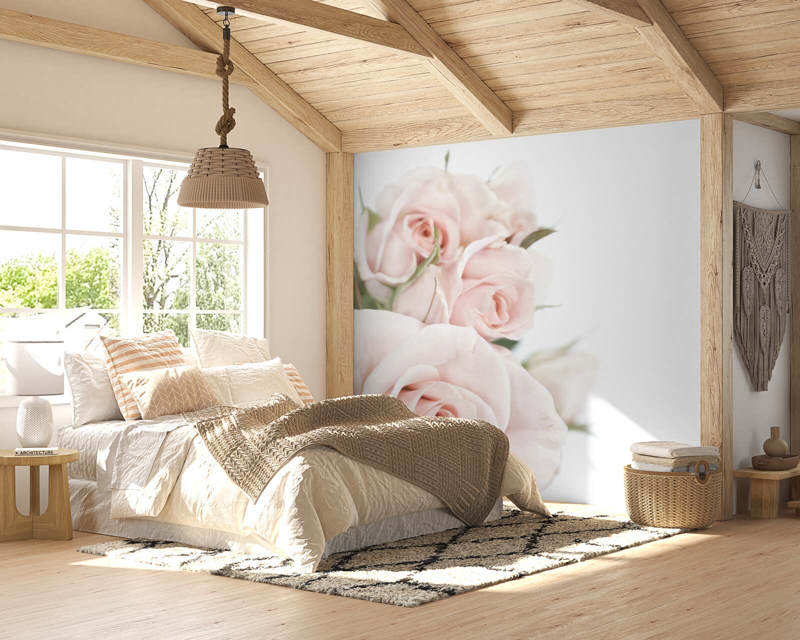 Fototapeta kytica jemných ruží vo svetlých odtieňoch