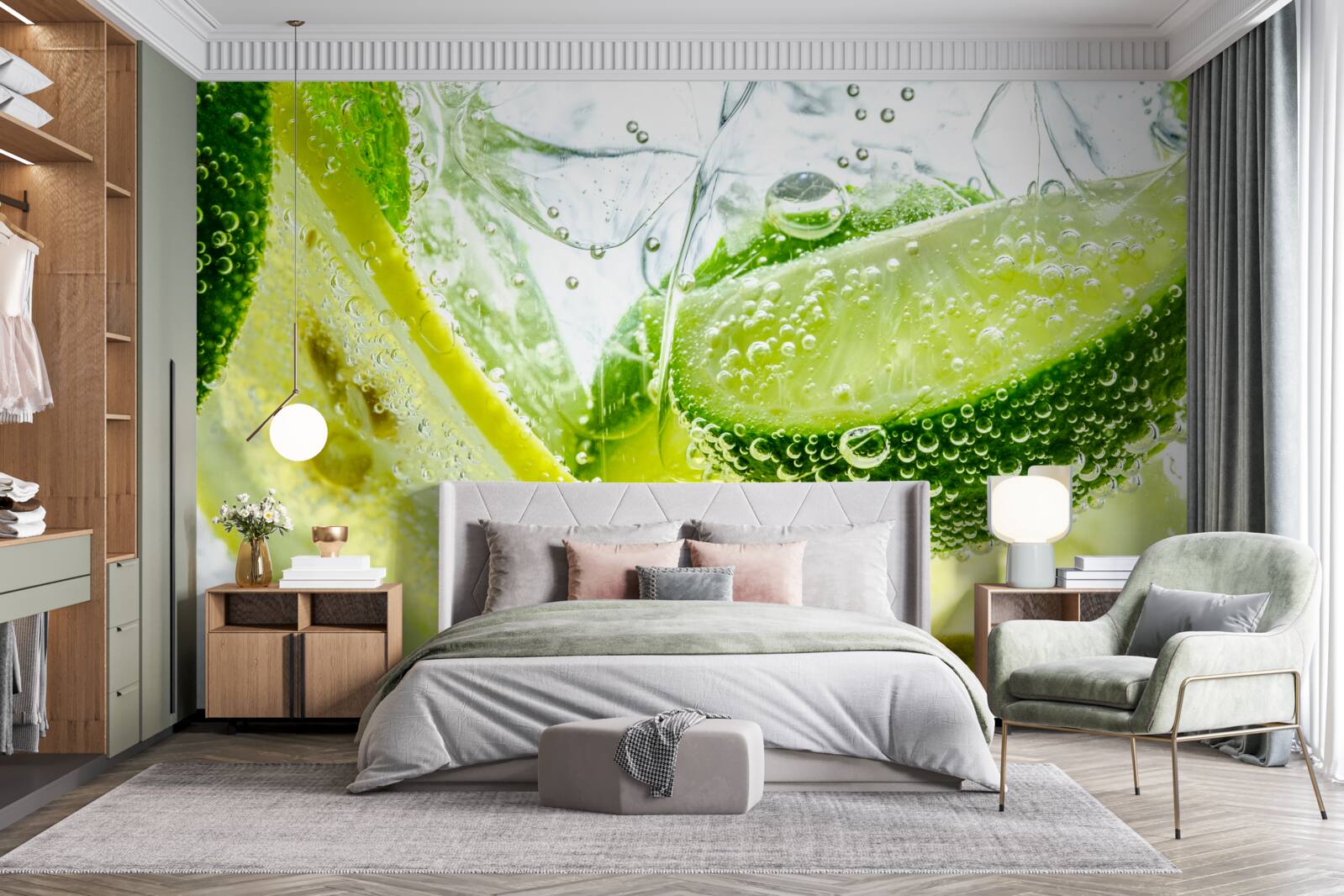 Fototapeta plátky citróna a limetky v pohári vody