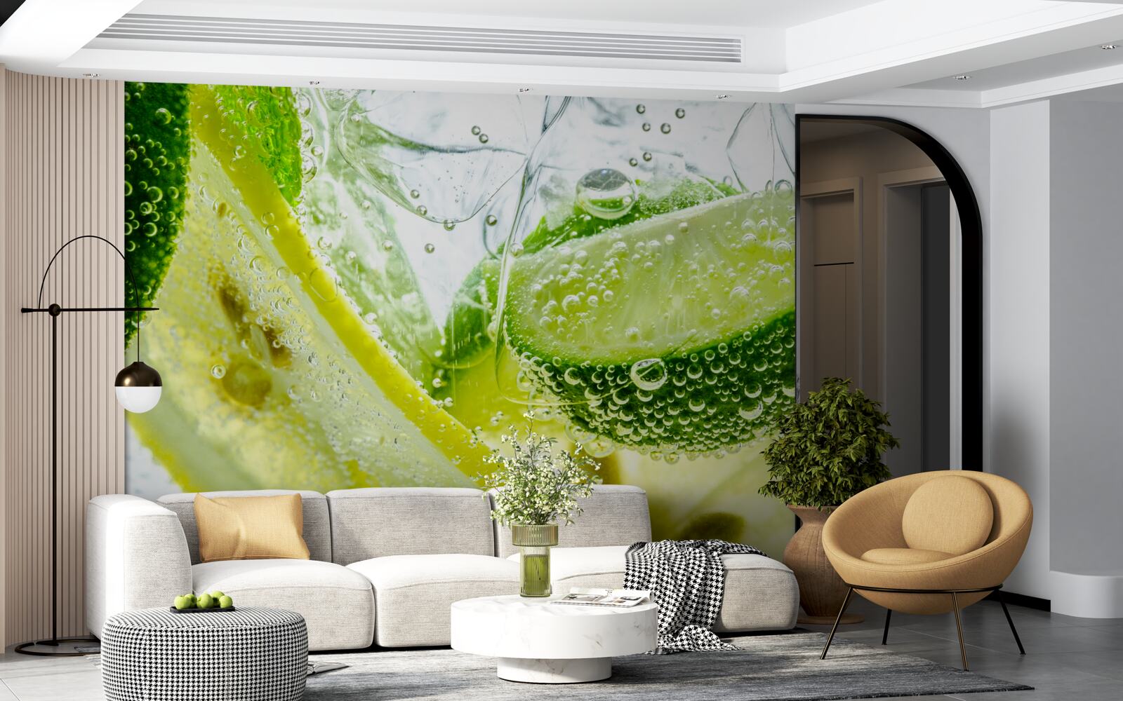 Fototapeta plátky citróna a limetky v pohári vody