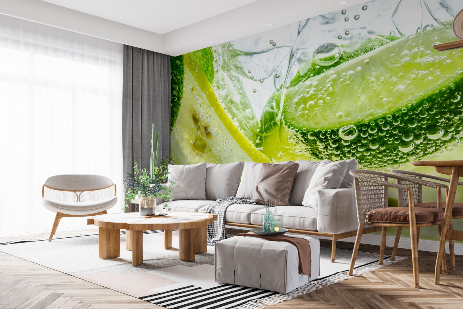 Fototapeta plátky citróna a limetky v pohári vody