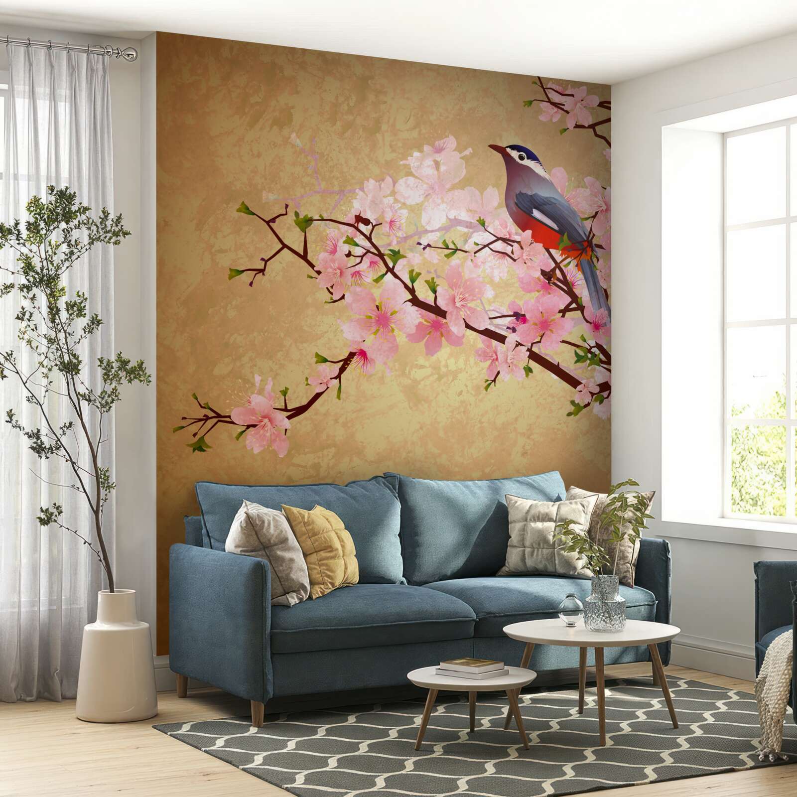 Fototapeta slávik na vetvách čerešňového kvetu