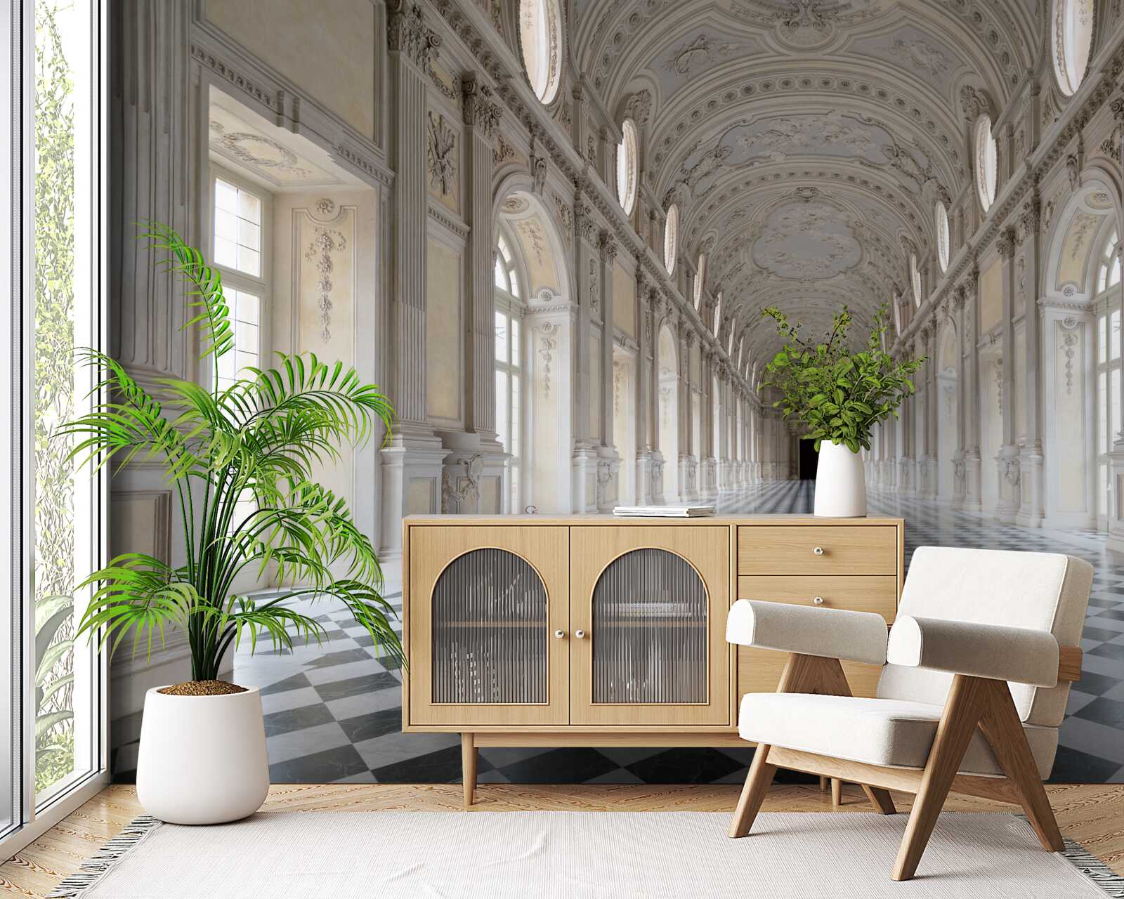 Fototapeta dlaždice v štýle mozaiky v miestnosti obloženej kameňom