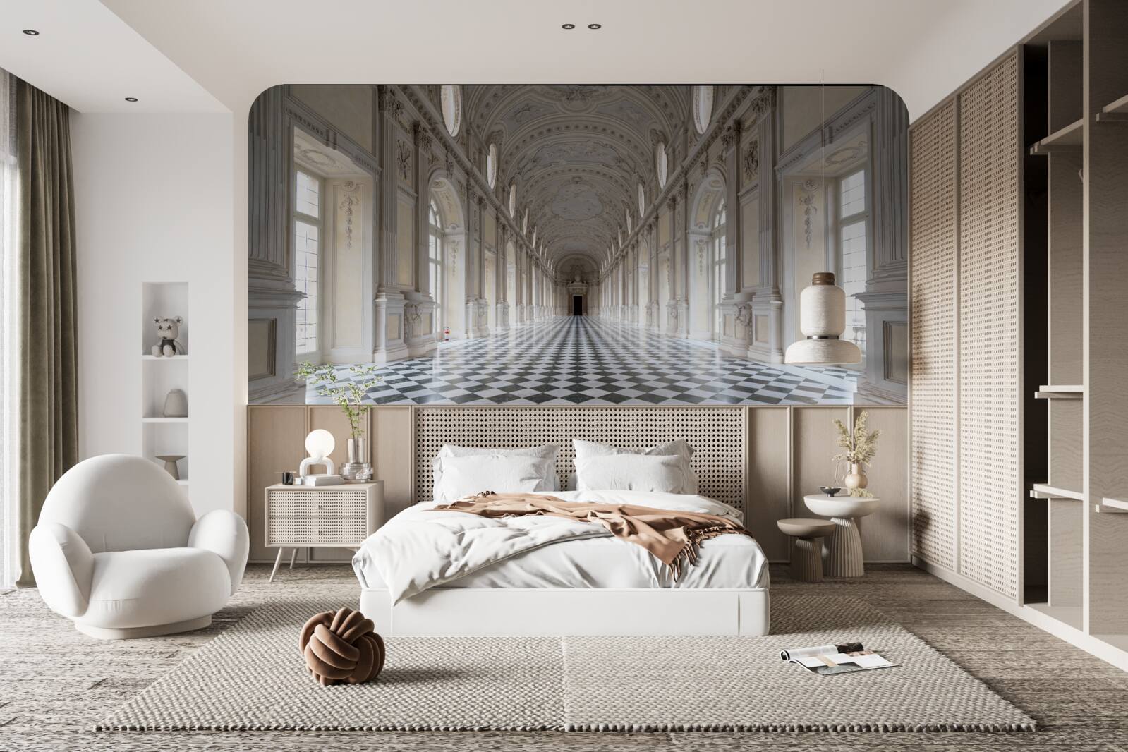 Fototapeta dlaždice v štýle mozaiky v miestnosti obloženej kameňom