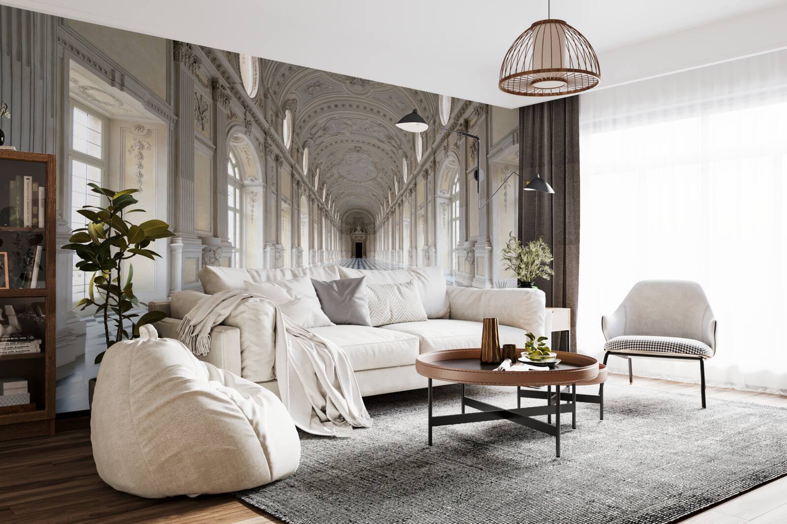 Fototapeta dlaždice v štýle mozaiky v miestnosti obloženej kameňom