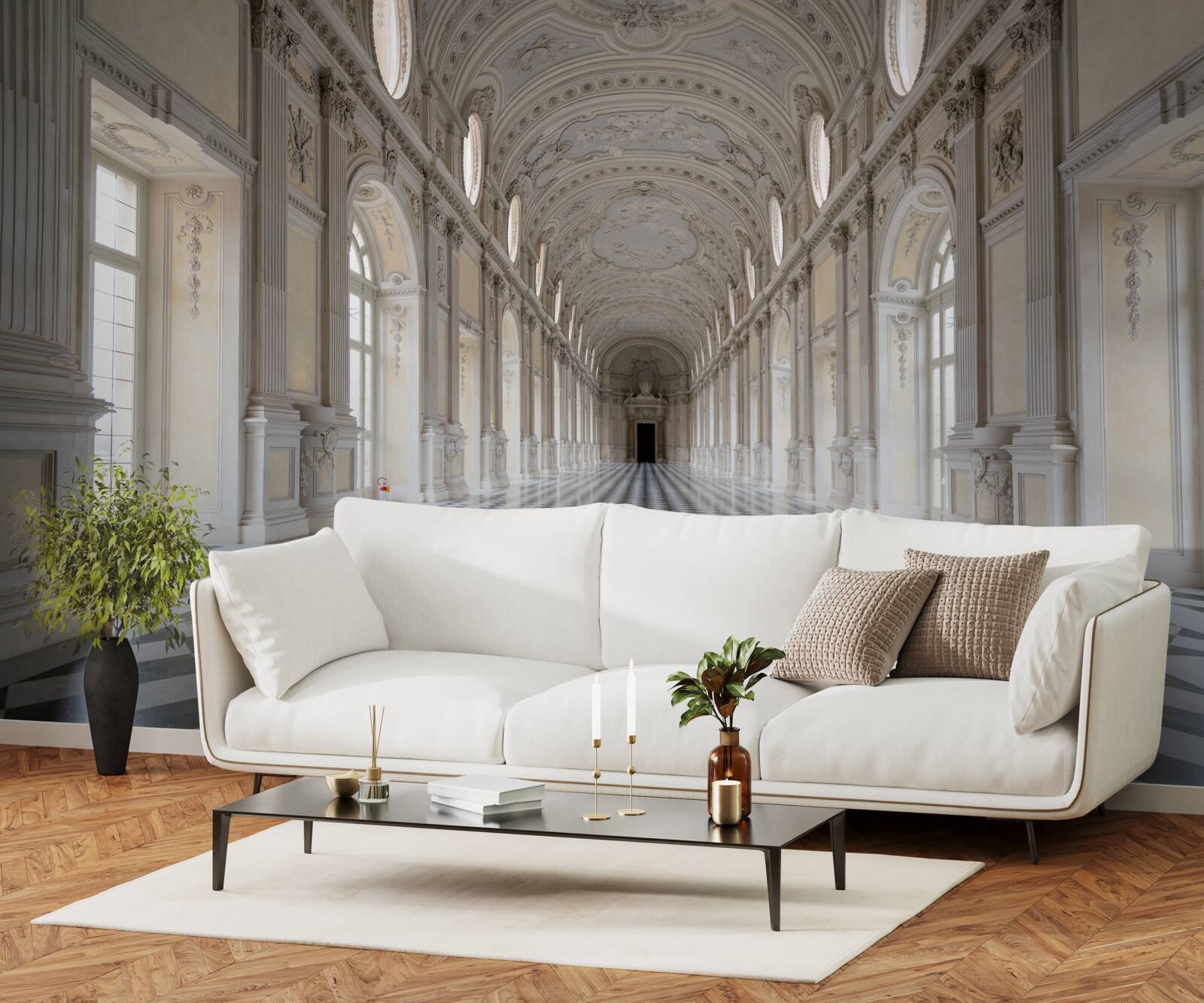 Fototapeta dlaždice v štýle mozaiky v miestnosti obloženej kameňom