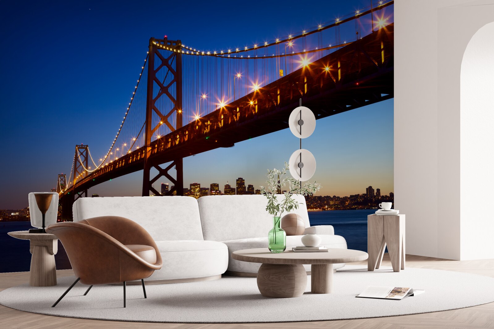 Fototapeta osvetlený most na okraji mesta