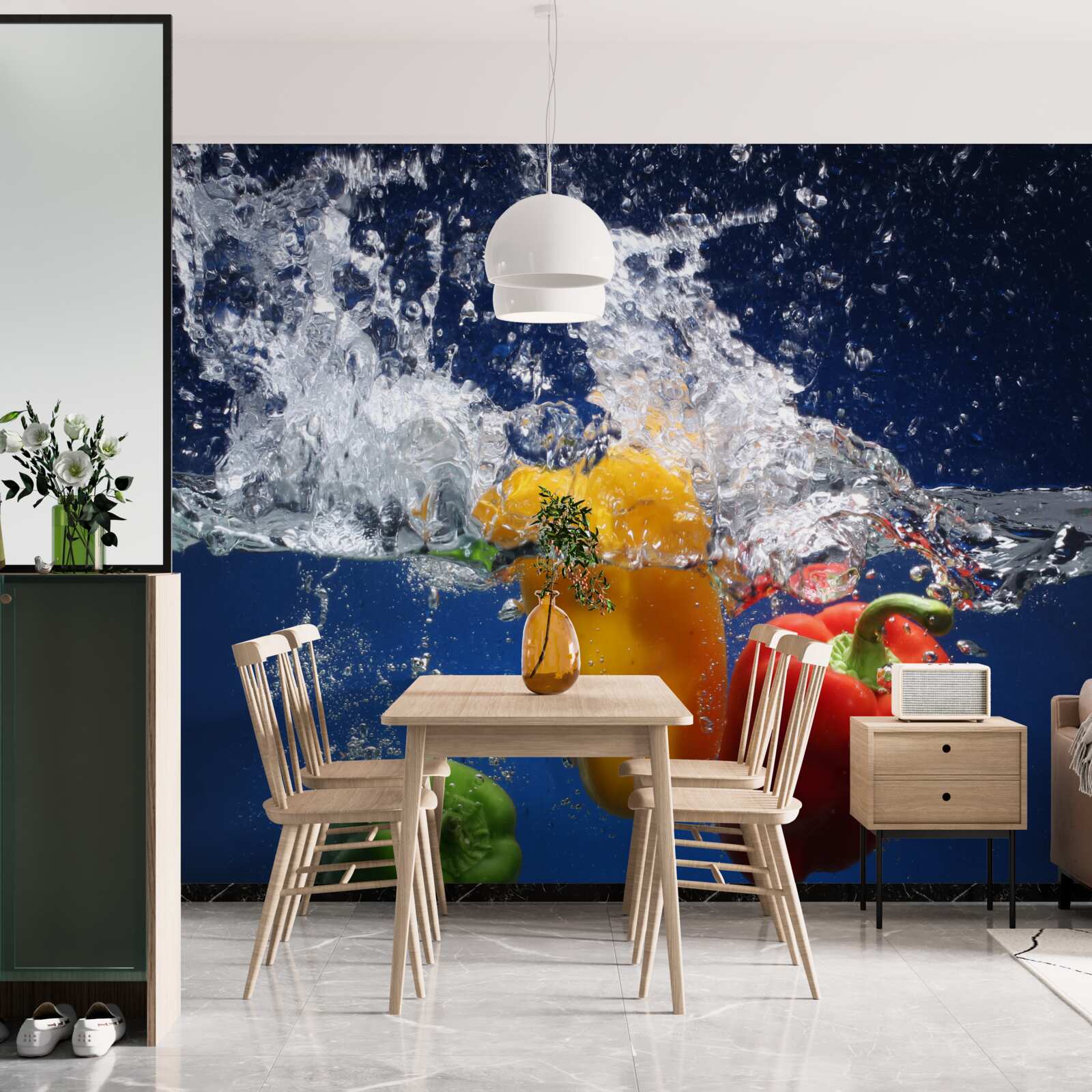 Fototapeta papriky pod tečúcou vodou