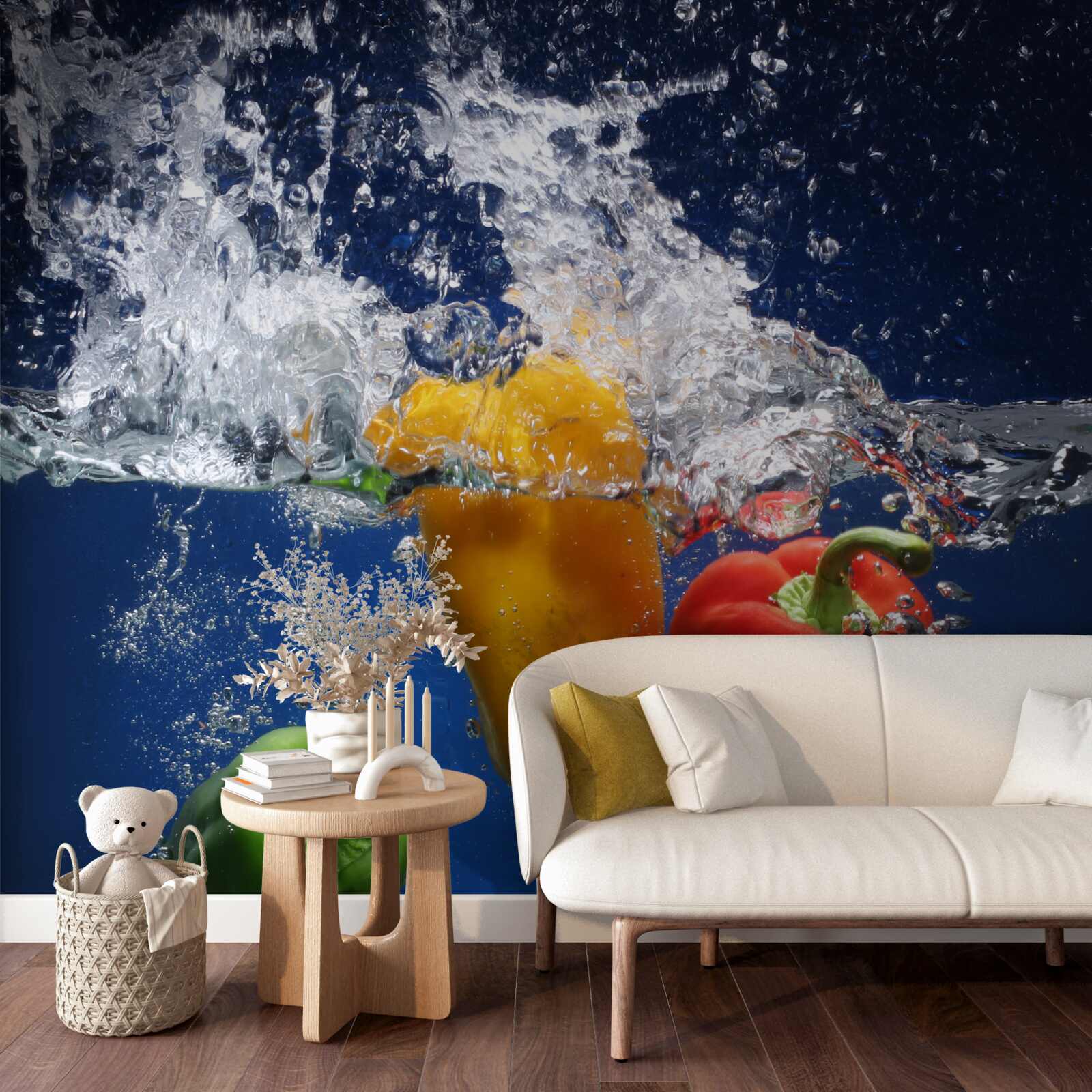 Fototapeta papriky pod tečúcou vodou