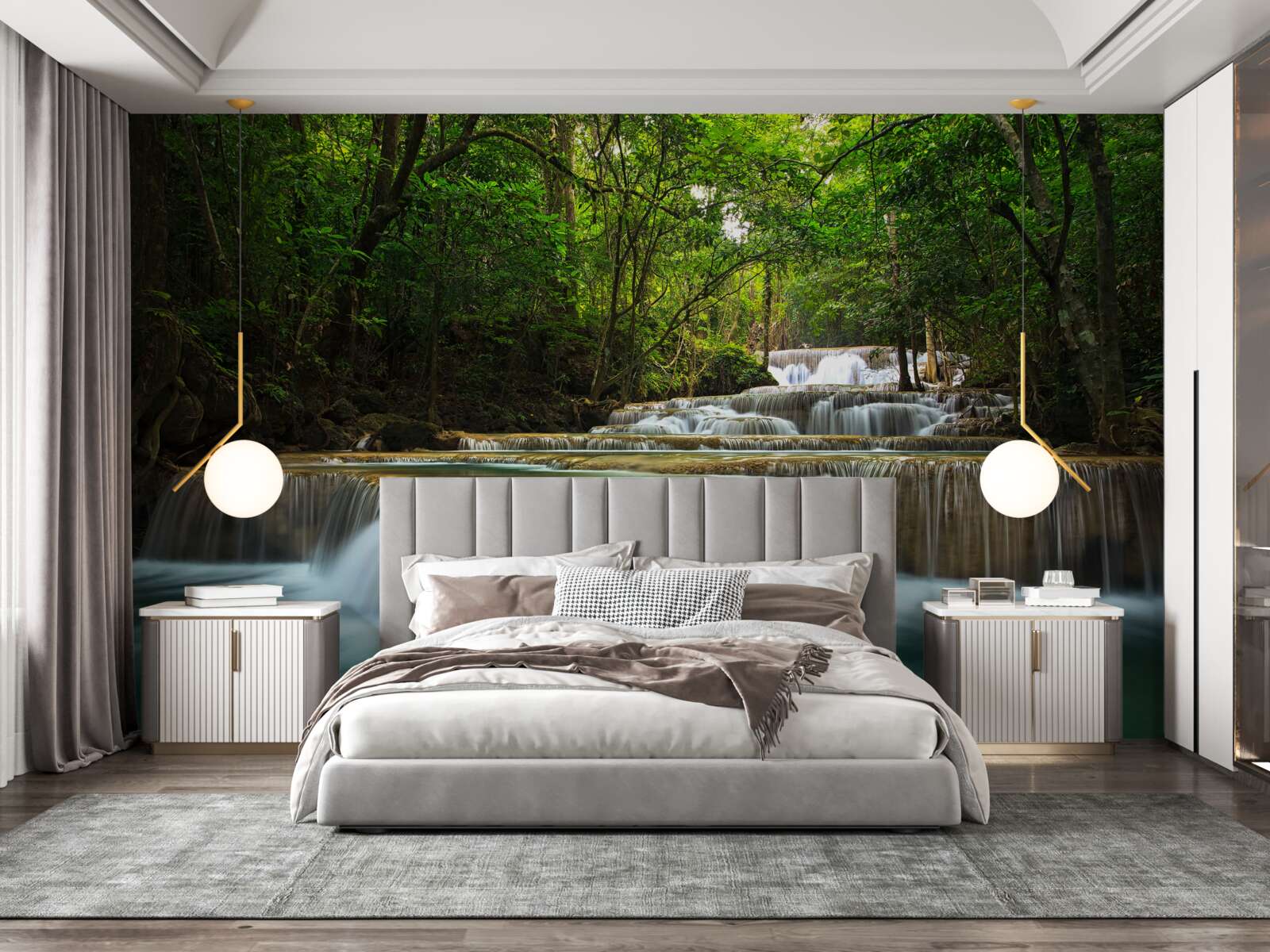 Fototapeta náhly prúd vody tečúci v hustom lese