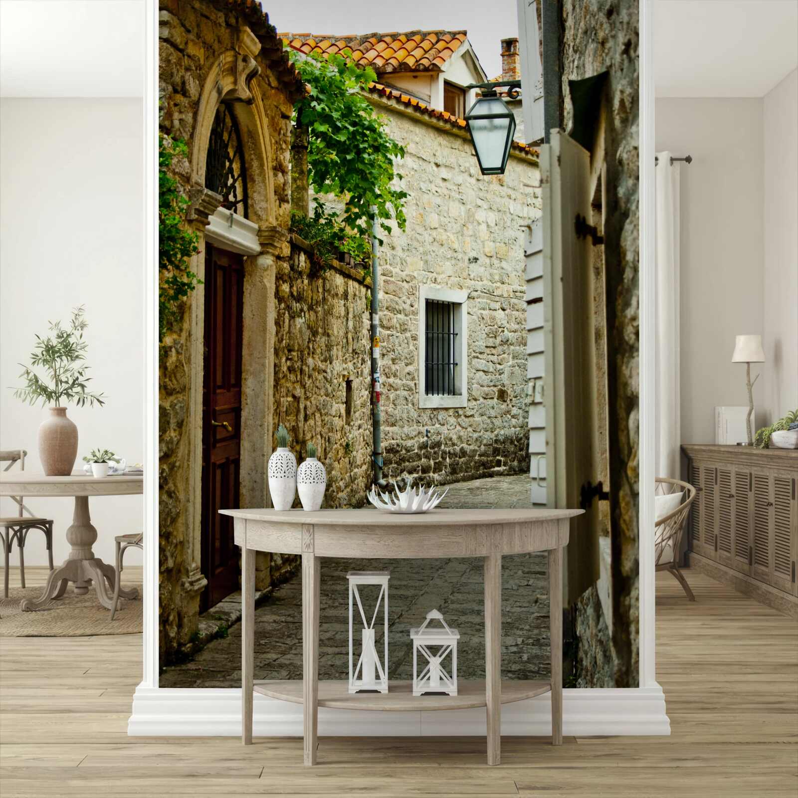 Fototapeta v lete stará ulica dláždená kameňom