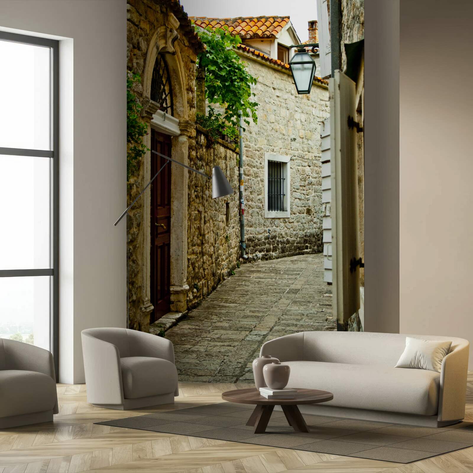 Fototapeta v lete stará ulica dláždená kameňom