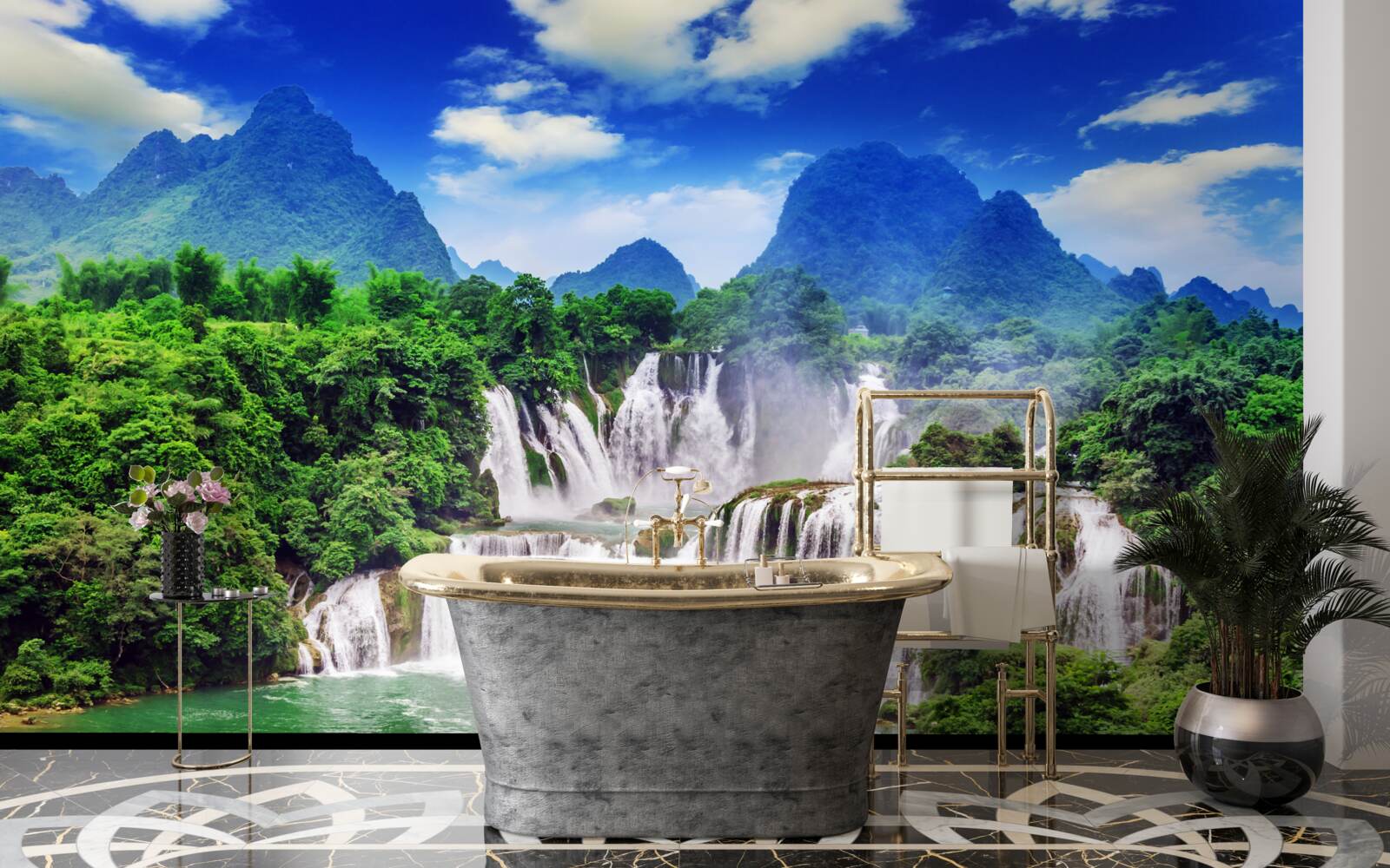 Fototapeta nádherný kaskádový voda na letné popoludnie