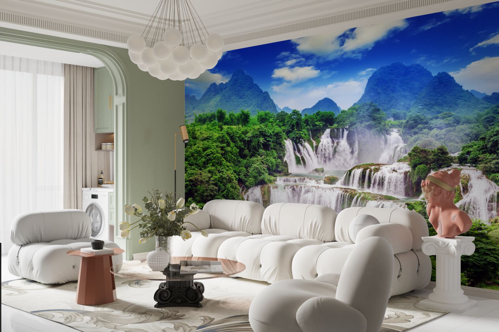 Fototapeta nádherný kaskádový voda na letné popoludnie