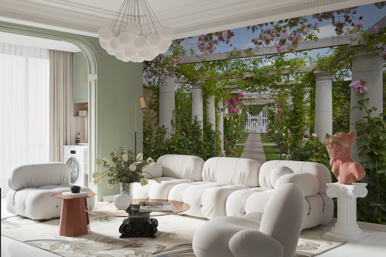 Fototapeta zeleniny v kamenných oblúkoch