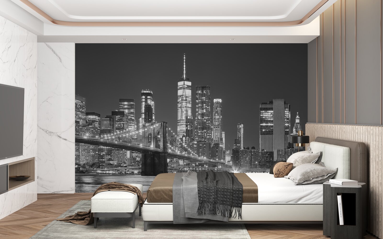 Fototapeta Večerný pohľad na Manhattan Bridge