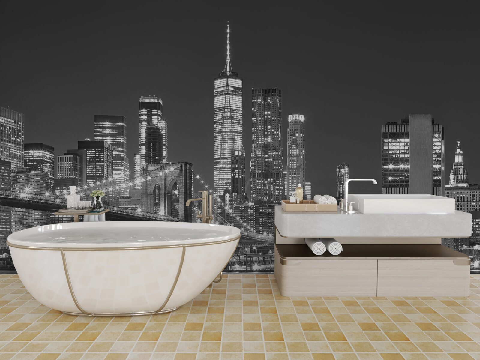 Fototapeta Večerný pohľad na Manhattan Bridge