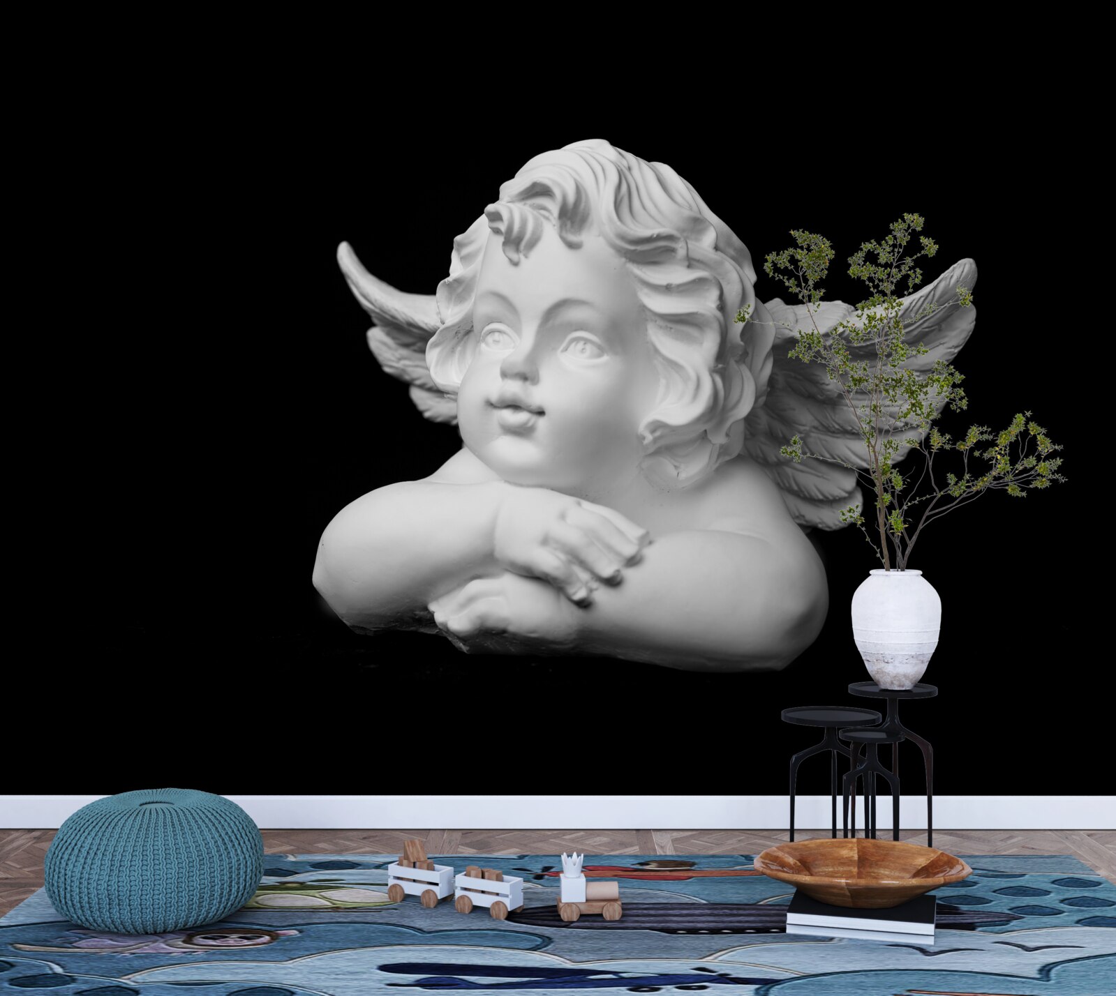 Fototapeta anjel vytesaný z kameňa