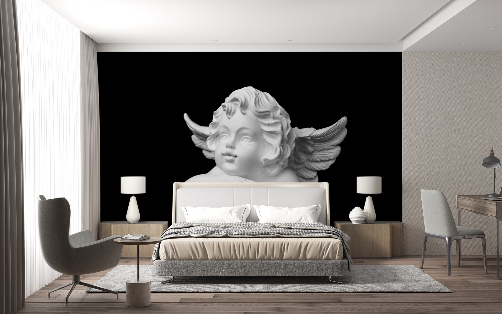 Fototapeta anjel vytesaný z kameňa