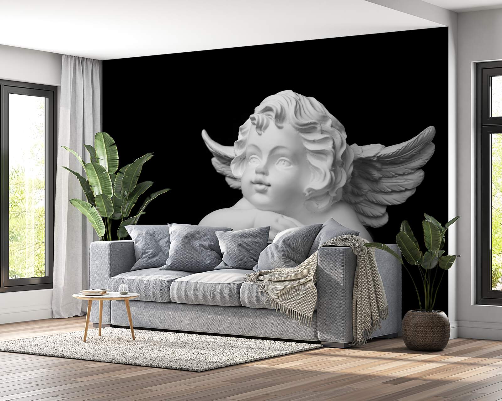 Fototapeta anjel vytesaný z kameňa