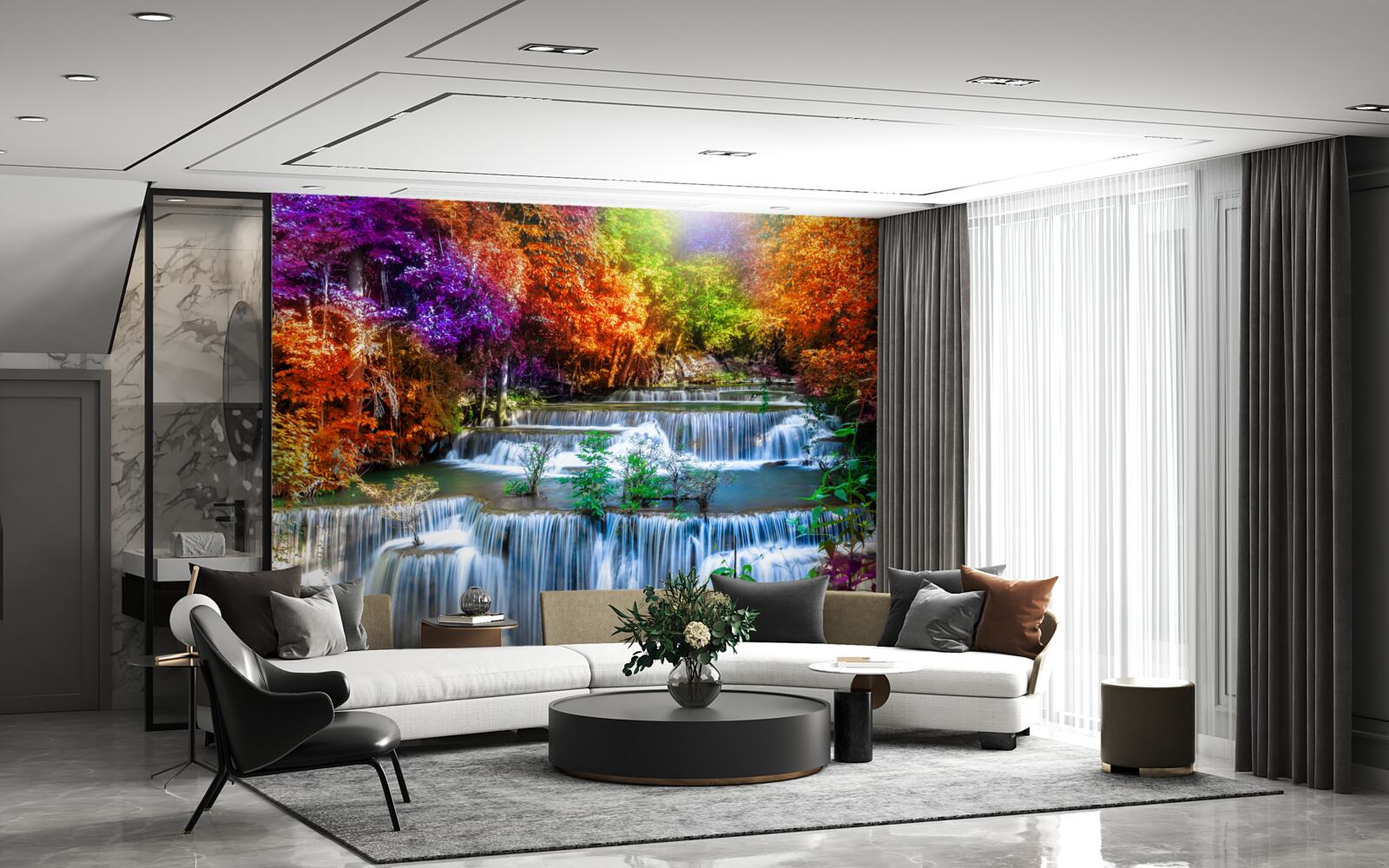 Fototapeta jesenný vodopád v púšti