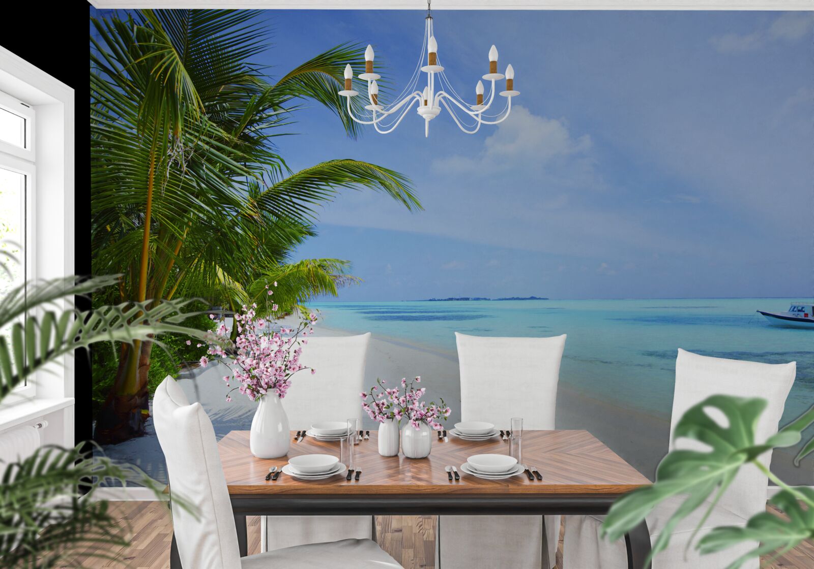 Fototapeta tyrkysové vody pri tropickom pobreží