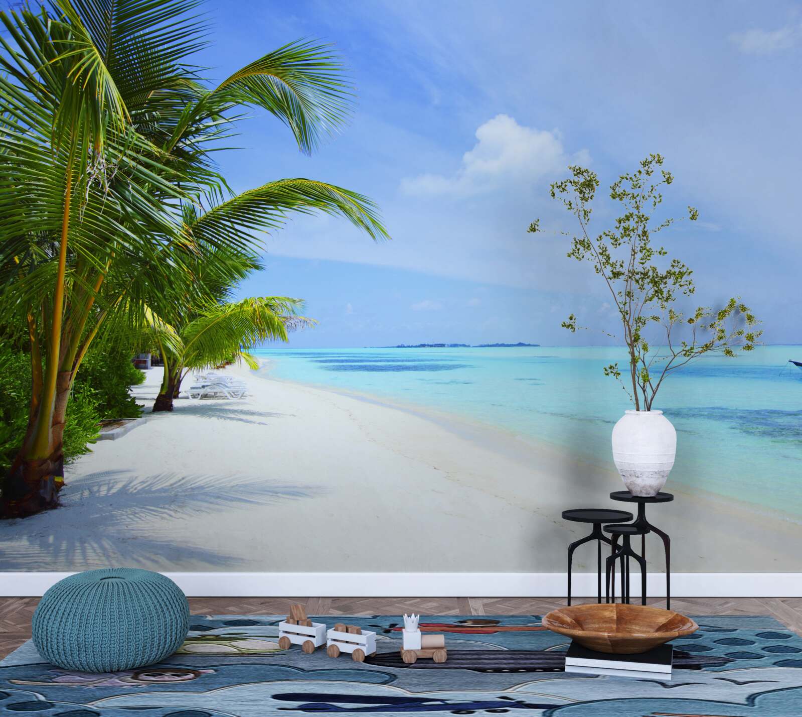 Fototapeta tyrkysové vody pri tropickom pobreží