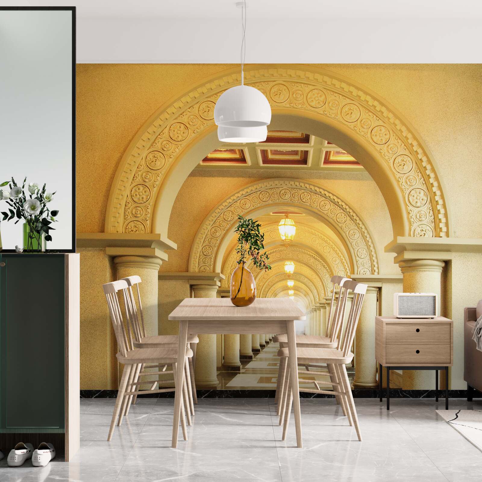 Fototapeta oslepujúce svetlo na konci tunela pod mrakmi