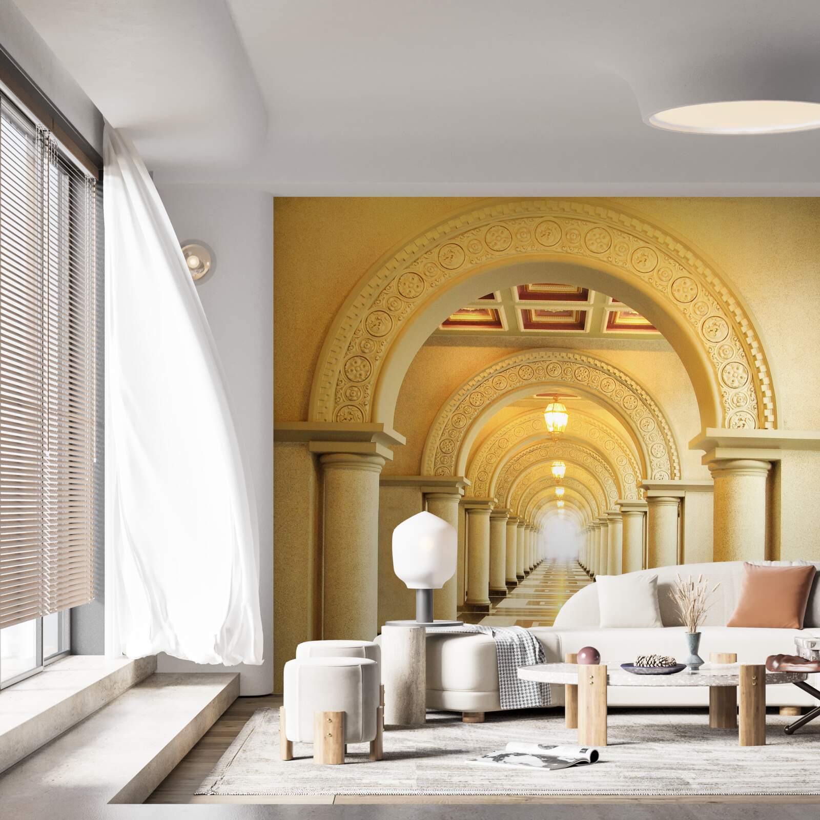 Fototapeta oslepujúce svetlo na konci tunela pod mrakmi