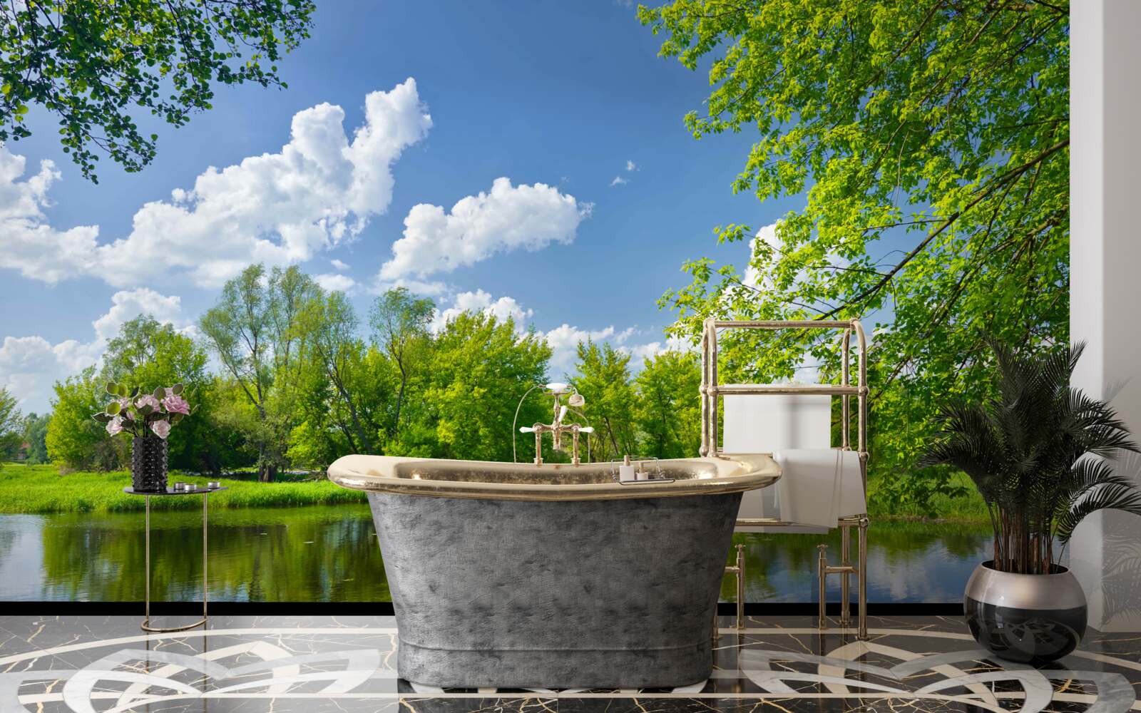 Fototapeta pokojné vody lesnej rieky