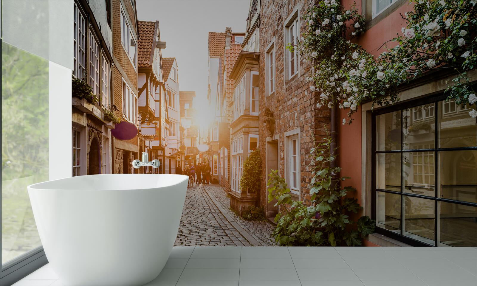 Fototapeta malebný východ slnka v starobylom meste