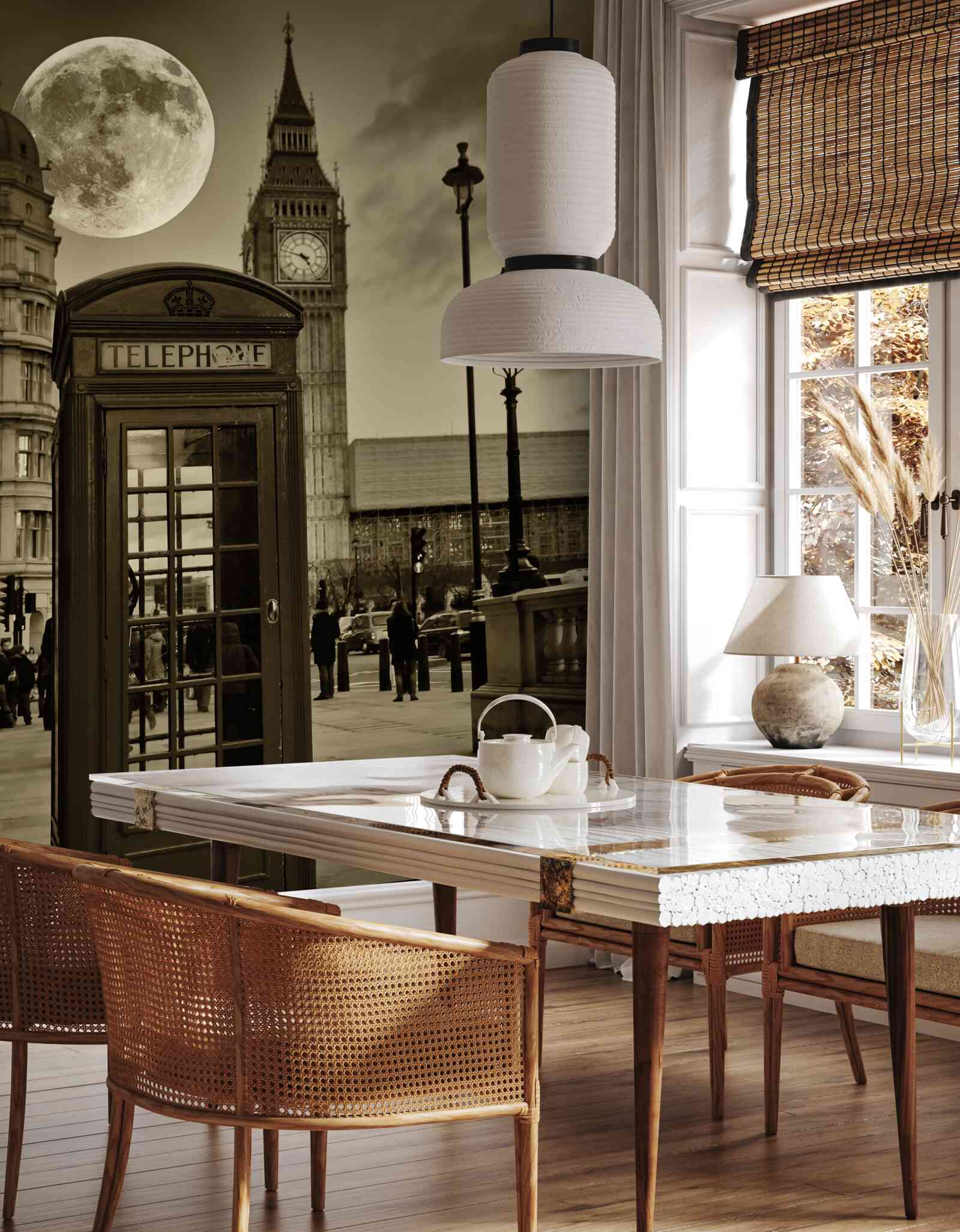 Fototapeta telefónna stanica neďaleko Big Benu