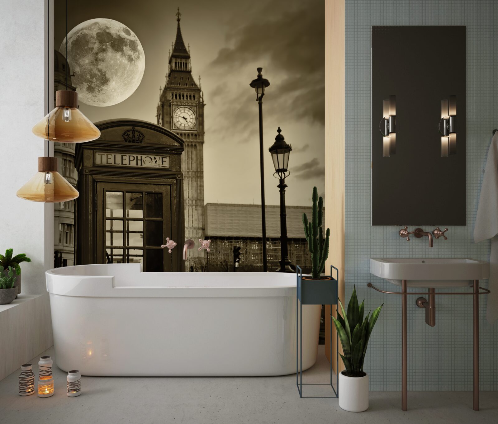 Fototapeta telefónna stanica neďaleko Big Benu