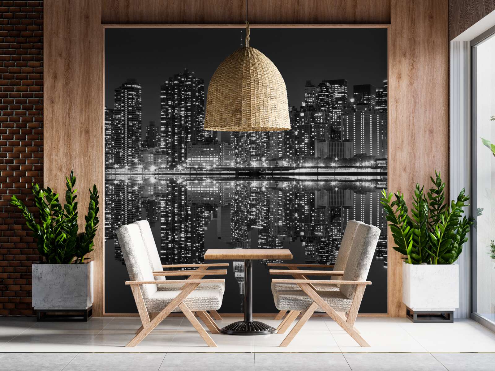 Fototapeta nemôžete vidieť panorámu mesta v odrazoch vody