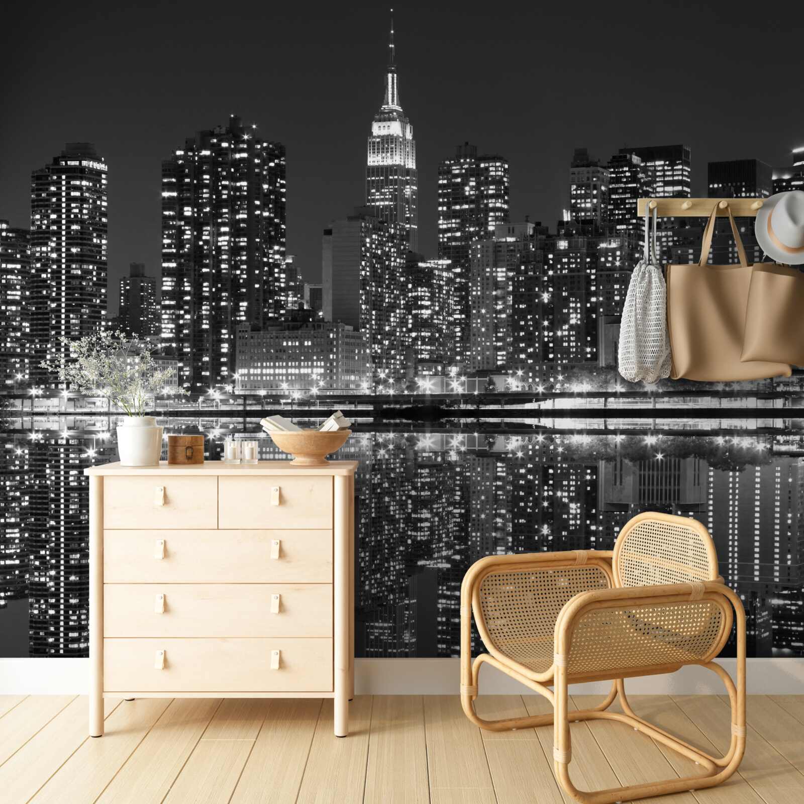 Fototapeta nemôžete vidieť panorámu mesta v odrazoch vody