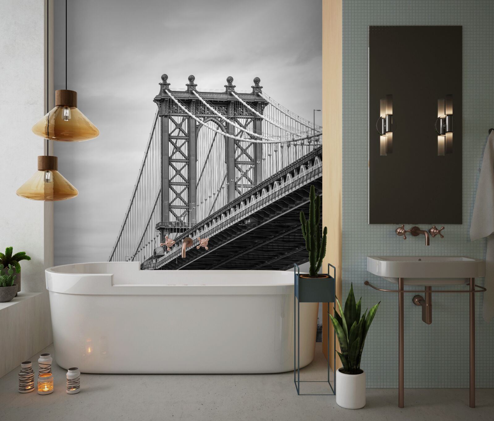 Fototapeta spodný most vedie do obývanej oblasti