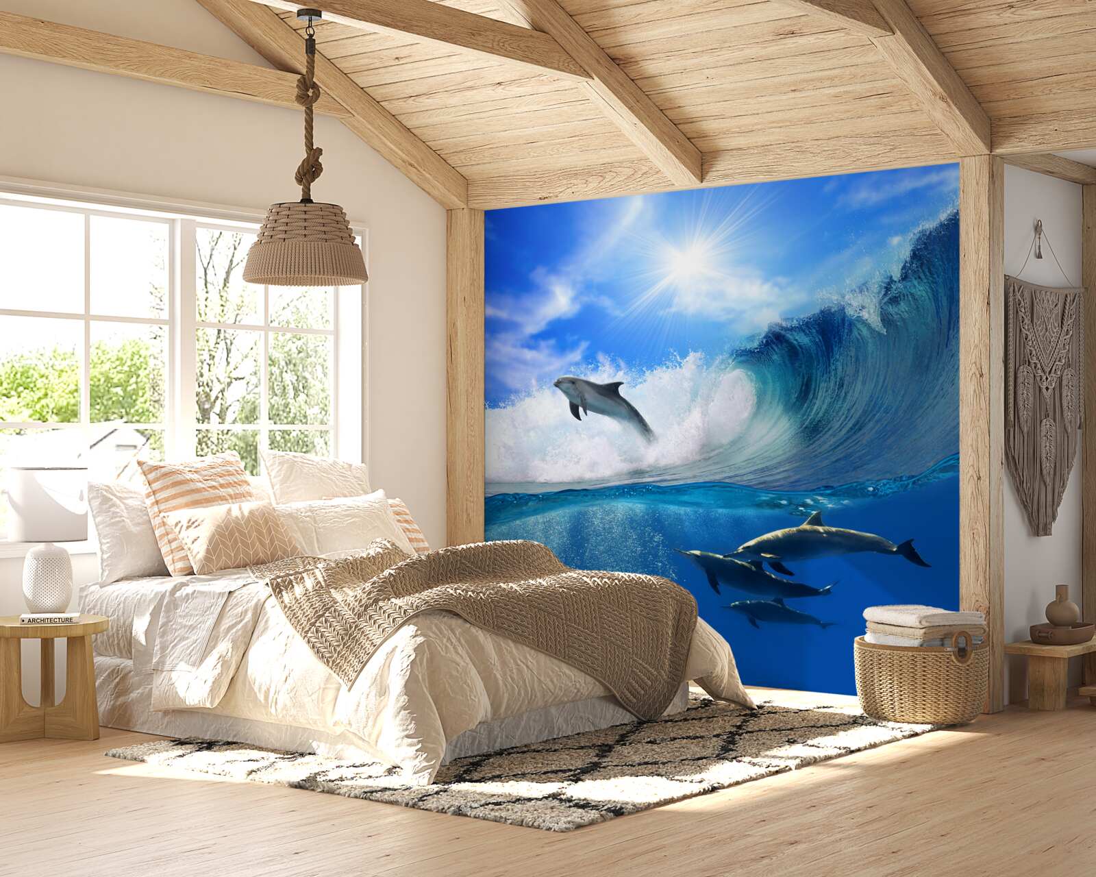 Fototapeta oceánske vody obývané delfínmi