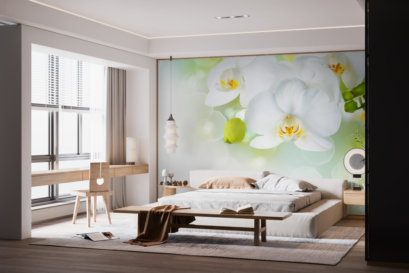 Fototapeta nad Vodou je biela orchidea