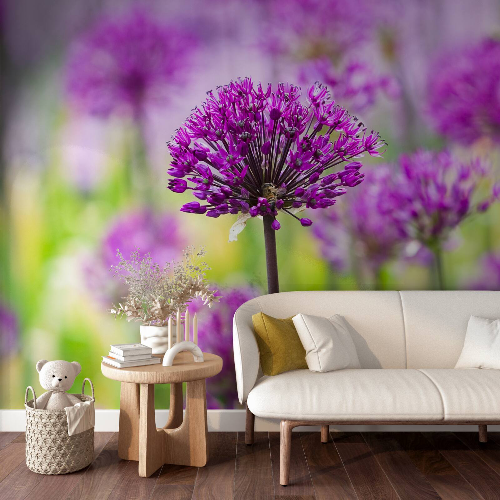 Fototapeta jemné fialové kvety rastúce na medzerách