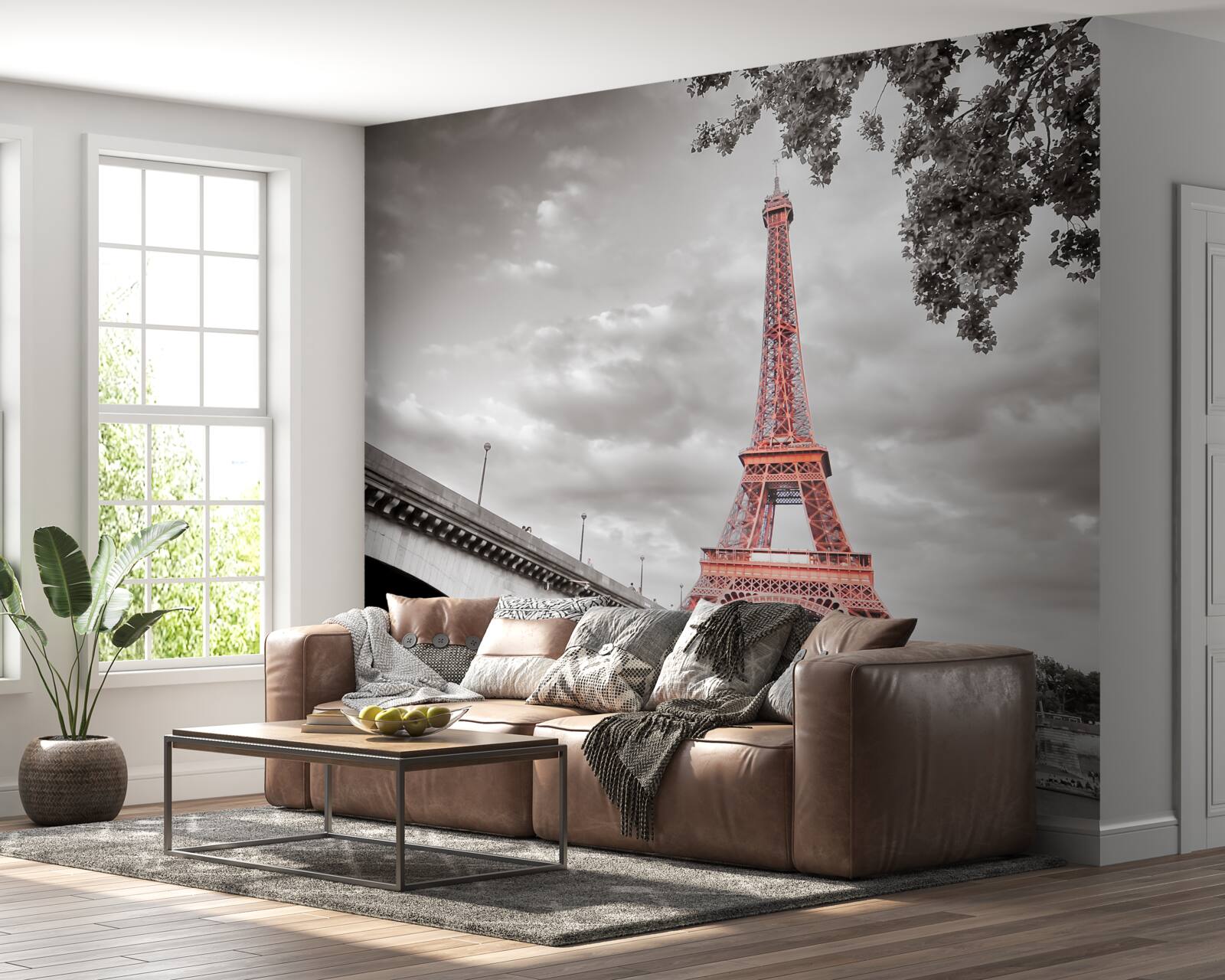 Fototapeta Za starými mostami môžete vidieť Eiffelovu vežu