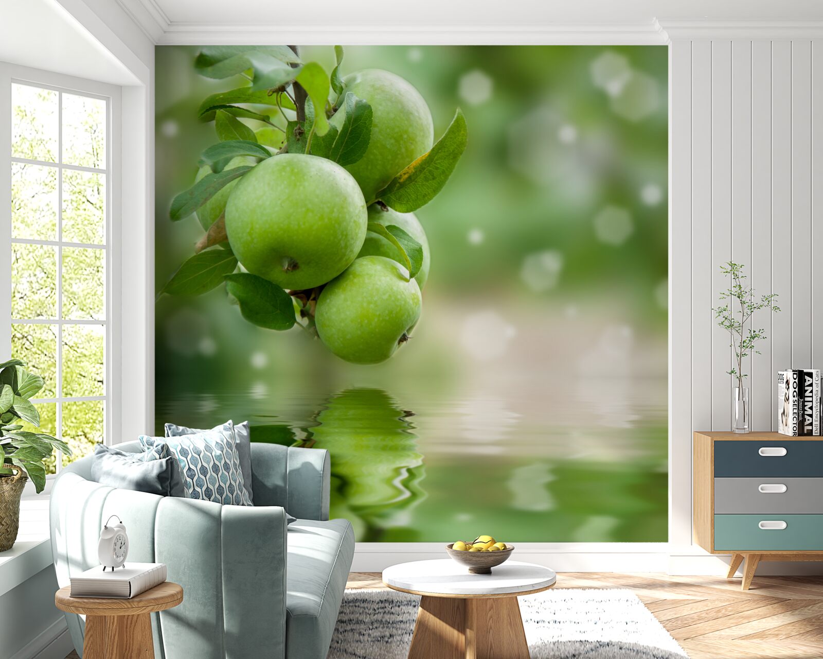 Fototapeta priamo od zelených jabĺk vo vodke