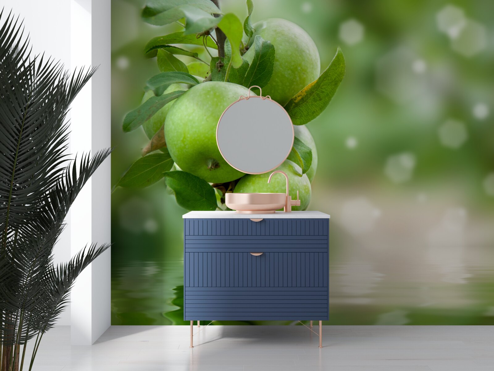 Fototapeta priamo od zelených jabĺk vo vodke