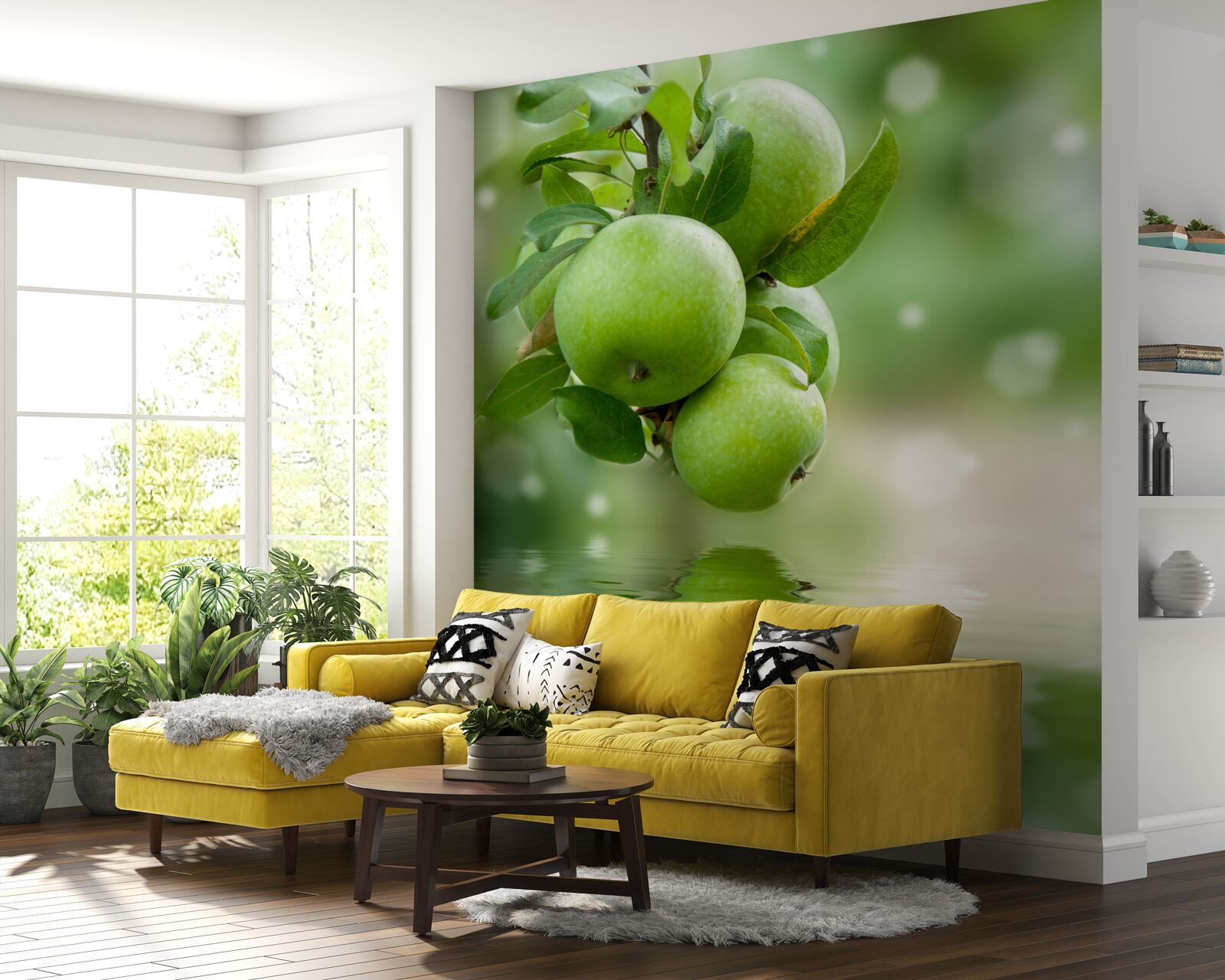 Fototapeta priamo od zelených jabĺk vo vodke